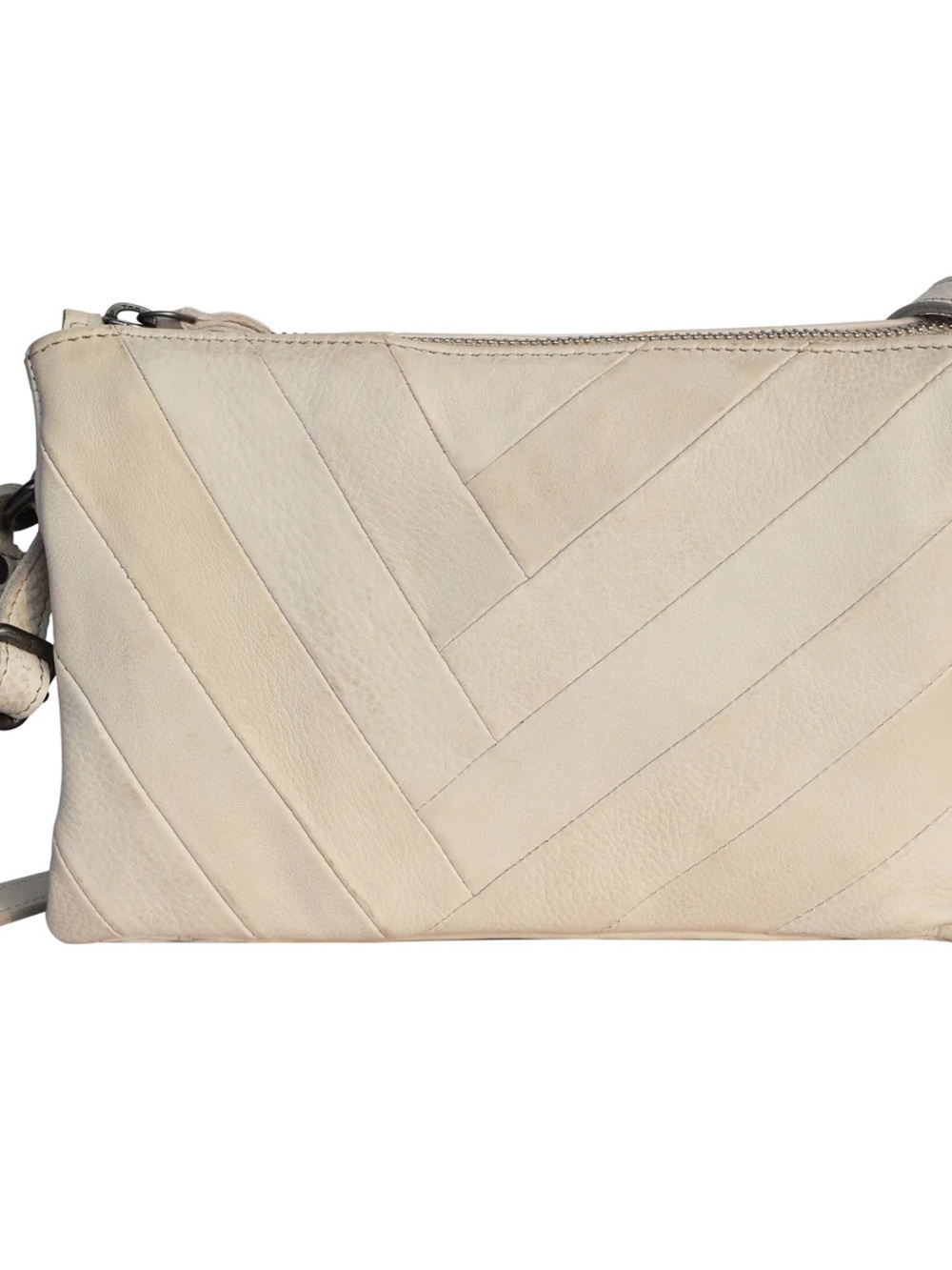 latico oatmeal Leather Chevron Stitch Crossbody Bag